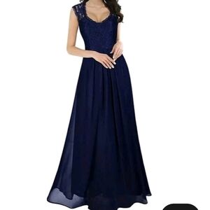 Navy Miusol Lace Formal‎ Maxi Dress XL